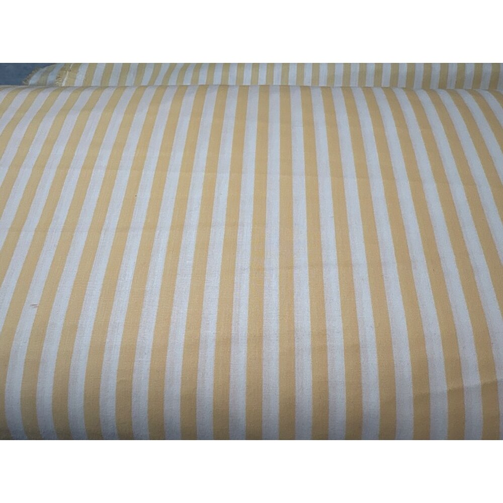 Yellow & White Striped Fabric 1 yard x 44" Cotton Blend for Sewing